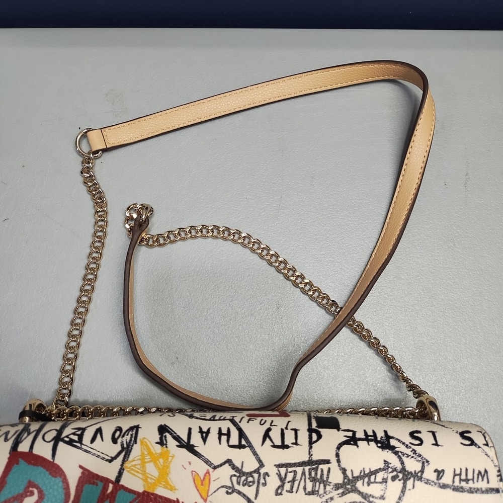 DKNY Cleo Shoulder Bag Womens O/S Multi Chain Link Strap Magnetic Flap Closure - Picture 6 of 13